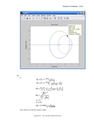 Solutions to Problems 13-33

15.
a.

First, check to see that the system is stable.

Copyright © 2011 by John Wiley & Sons, Inc.

 