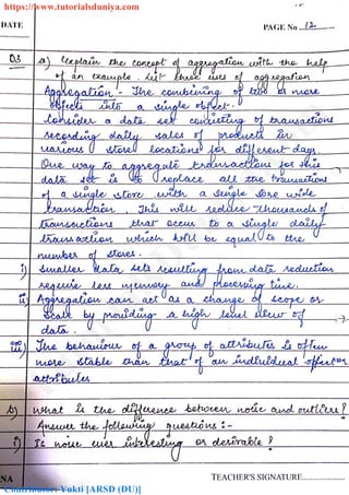 [Solutions] data mining question paper 2018 tutorialsduniya.com