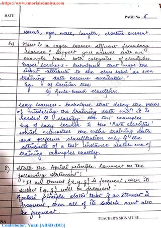 [Solutions] data mining question paper 2018 tutorialsduniya.com