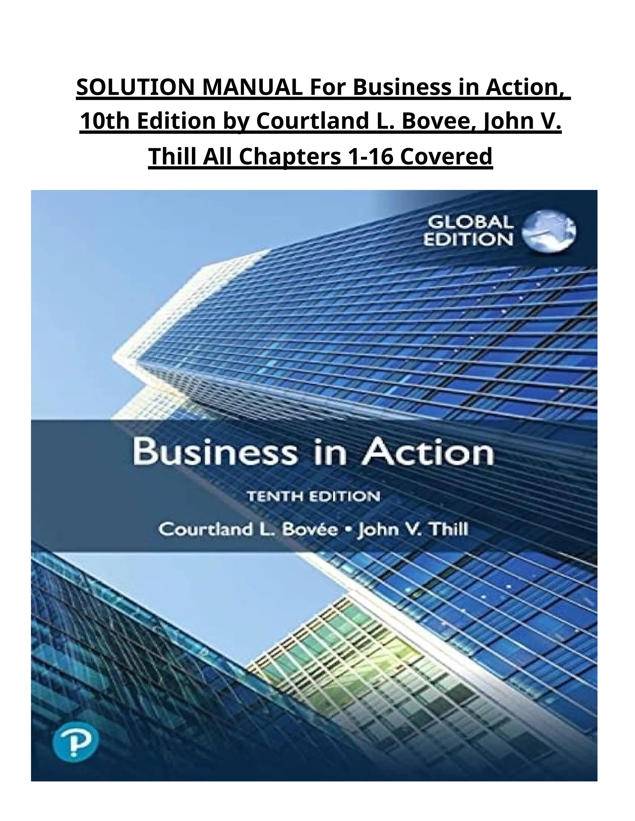 Solution Manual for Business in Action, 10th Edition by Courtland