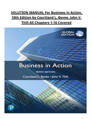 Solution Manual for Business in Action, 10th Edition by Courtland