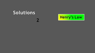 2
Solutions
Henry’s Law
 