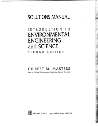 Solution for Introduction to Environment Engineering and Science 2nd ...