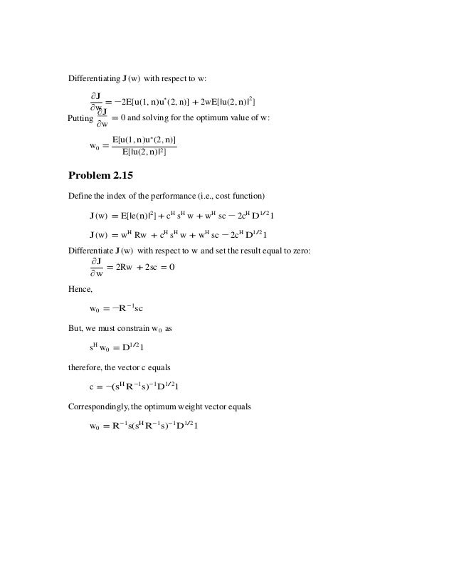 Solutions Manual For Adaptive Filter Theory 5th Edition By Haykin Ibs