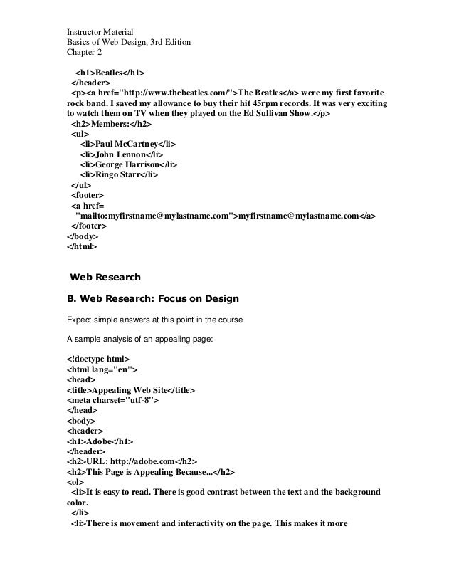 Solutions Manual For Basics Of Web Design Html5 And Css3 3rd Edition