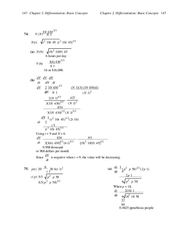 Solutions Manual For Calculus For Business Economics And The Social A