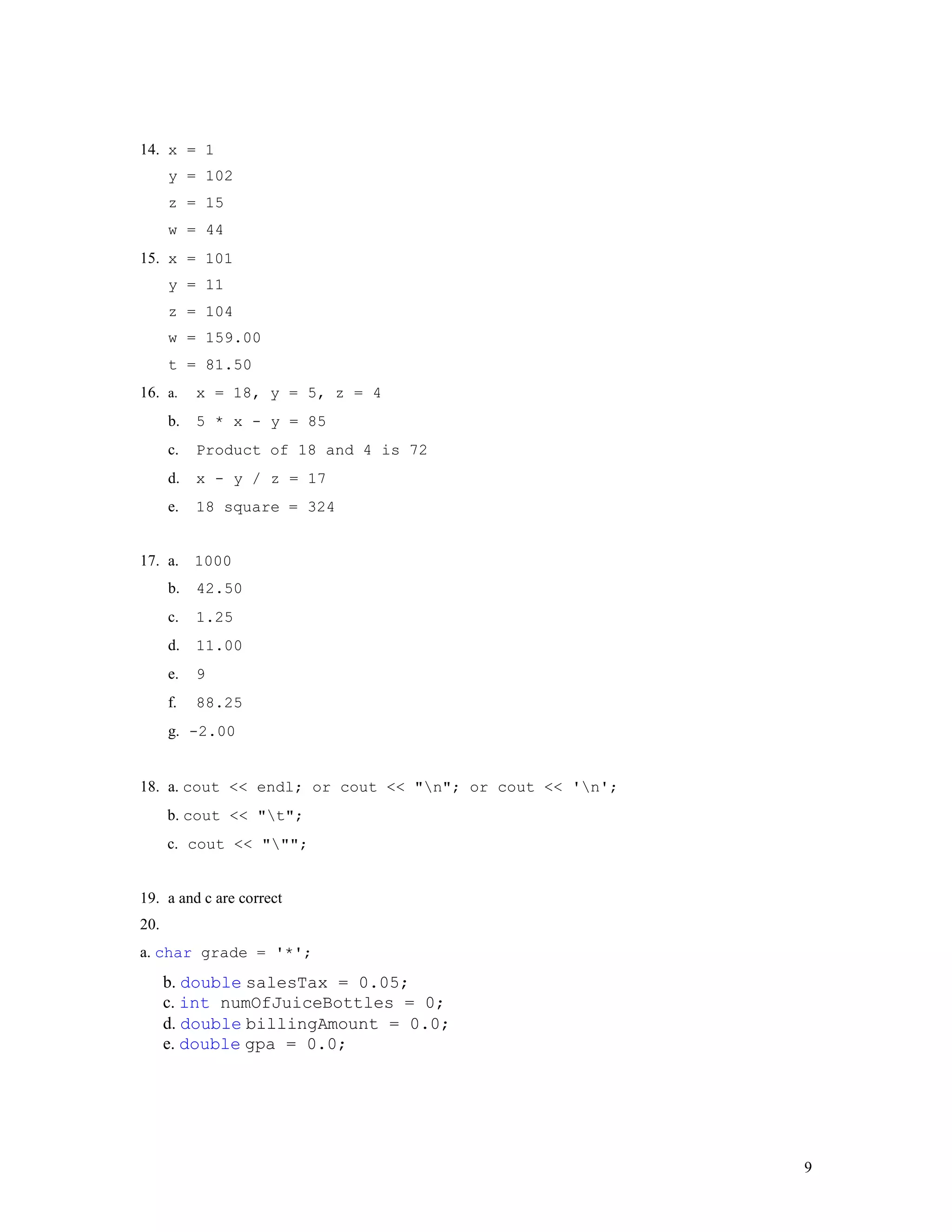 Solutions manual for c++ programming from problem analysis to program ...