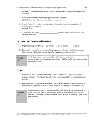 Solutions manual for c++ programming from problem analysis to program ...