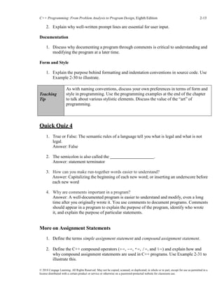 Solutions manual for c++ programming from problem analysis to program ...