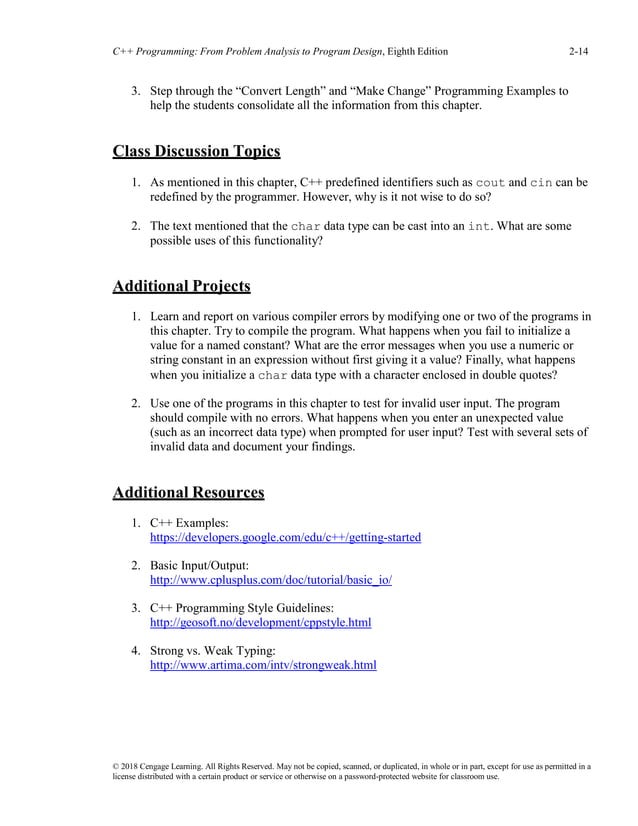 Solutions manual for c++ programming from problem analysis to program ...