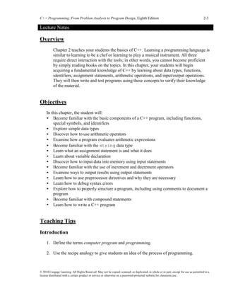 Solutions manual for c++ programming from problem analysis to program ...