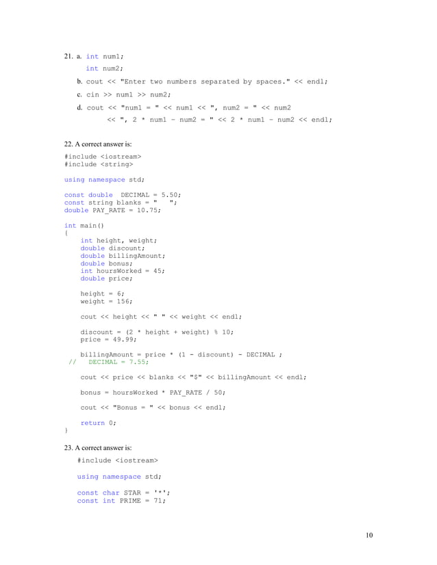 Solutions manual for c++ programming from problem analysis to program ...