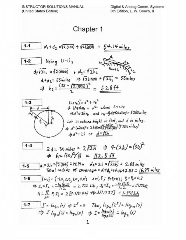 Solutions Manual For Digital And Analog Communication Systems 8th Edi