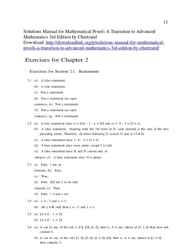 Solutions Manual For Mathematical Proofs A Transition To