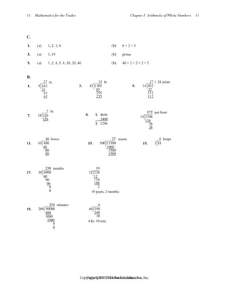 Solutions Manual for Mathematics for the Trades A Guided Approach 10th ...