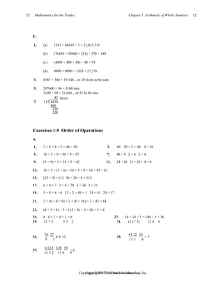 Solutions Manual for Mathematics for the Trades A Guided Approach 10th ...