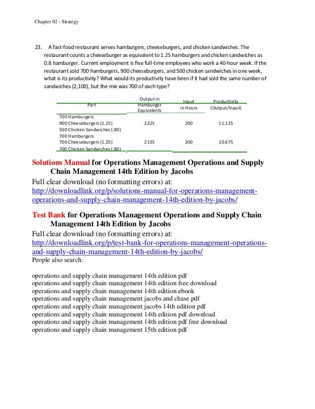 Operations And Supply Chain Management 14th Global Edition Pdf 40+ Pages Summary [2.2mb] - Updated 