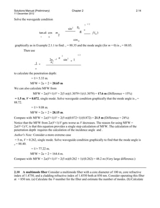 Solutions manual for optoelectronics and photonics principles and ...