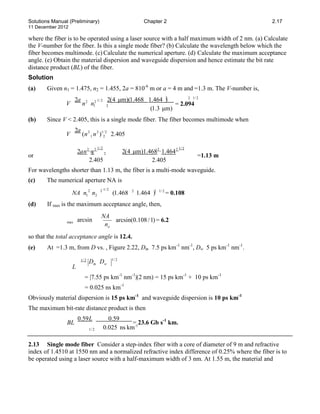 Solutions manual for optoelectronics and photonics principles and ...