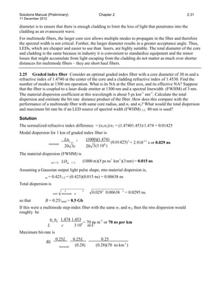 Solutions manual for optoelectronics and photonics principles and ...
