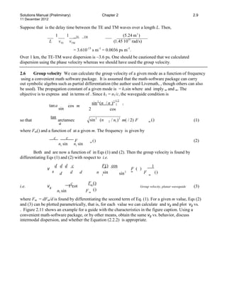 Solutions manual for optoelectronics and photonics principles and ...