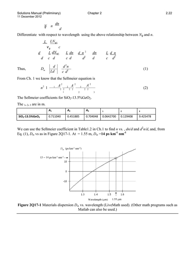 Solutions manual for optoelectronics and photonics principles and