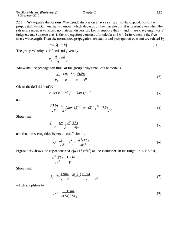 Solutions manual for optoelectronics and photonics principles and