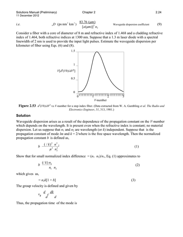 Solutions manual for optoelectronics and photonics principles and