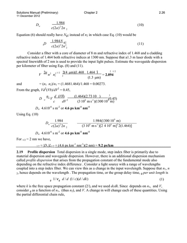 Solutions manual for optoelectronics and photonics principles and