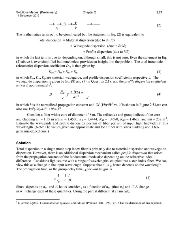 Solutions manual for optoelectronics and photonics principles and