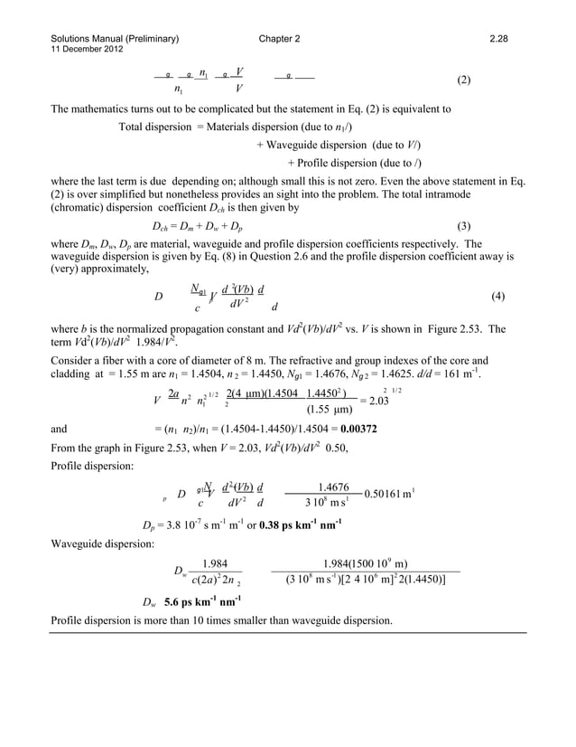 Solutions manual for optoelectronics and photonics principles and