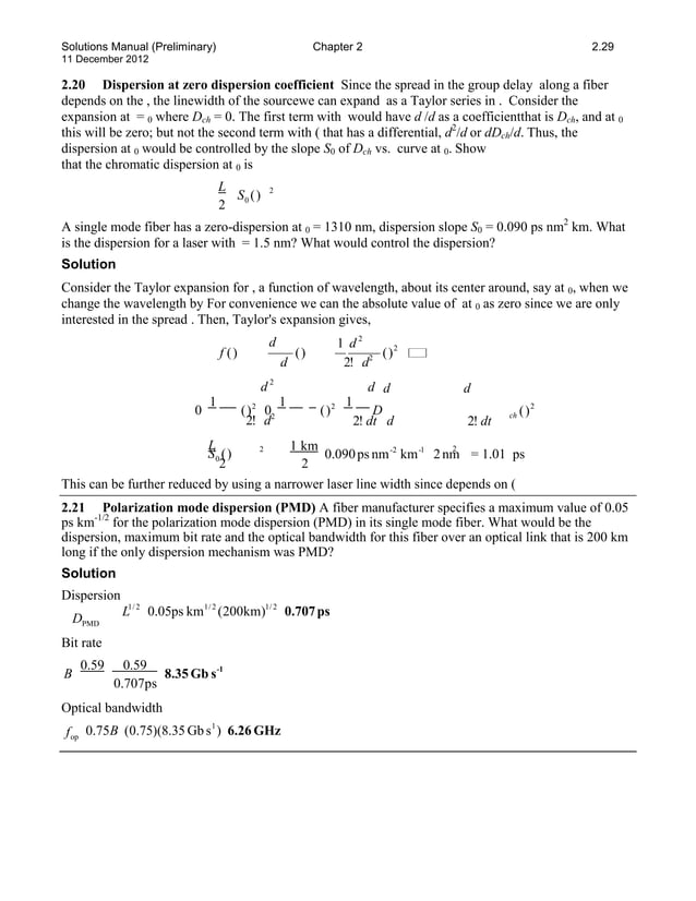 Solutions manual for optoelectronics and photonics principles and