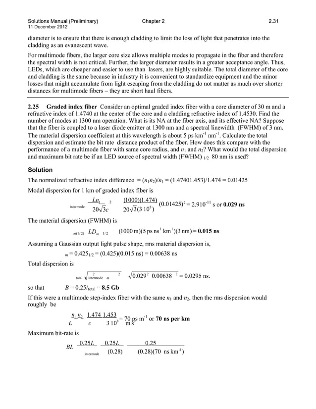 Solutions manual for optoelectronics and photonics principles and