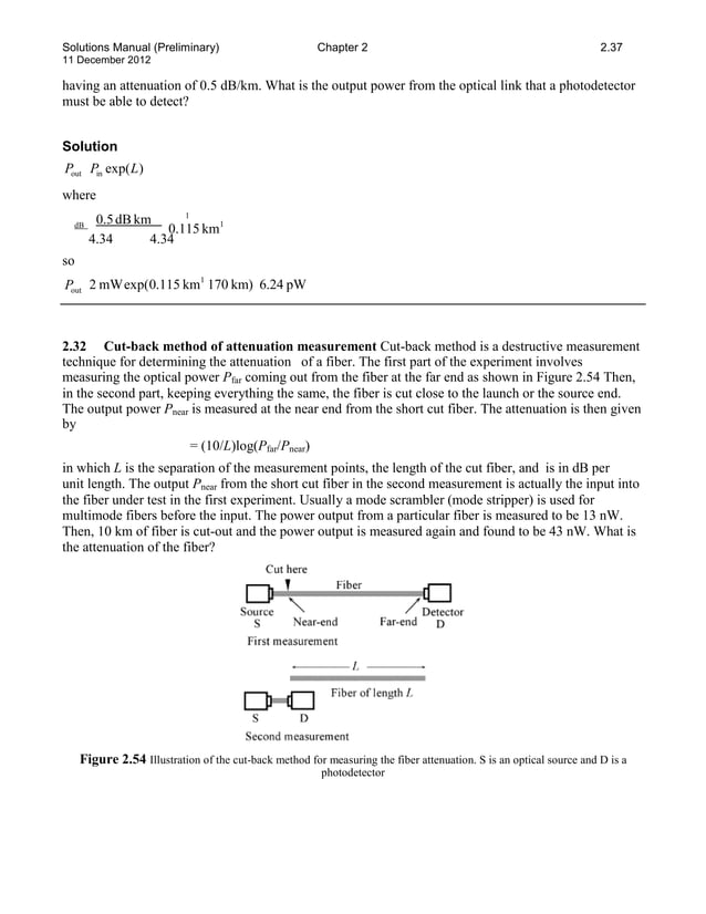 Solutions manual for optoelectronics and photonics principles and