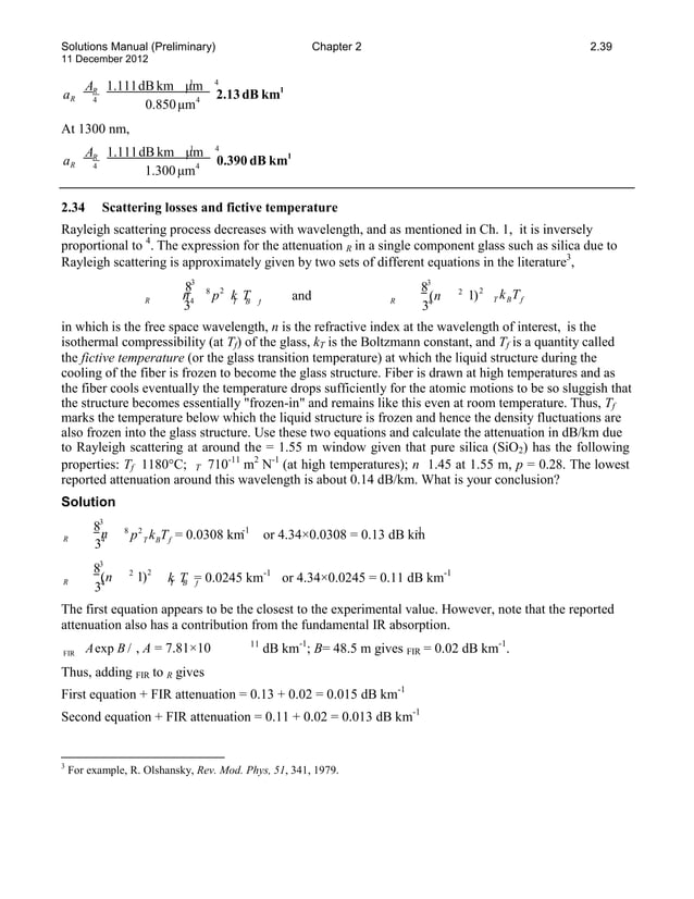 Solutions manual for optoelectronics and photonics principles and