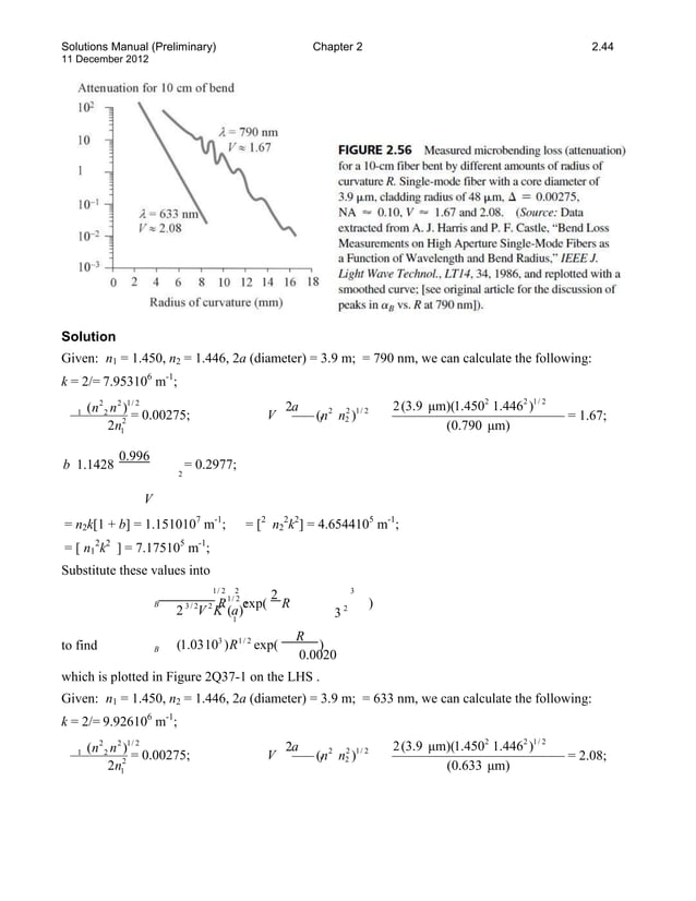Solutions manual for optoelectronics and photonics principles and