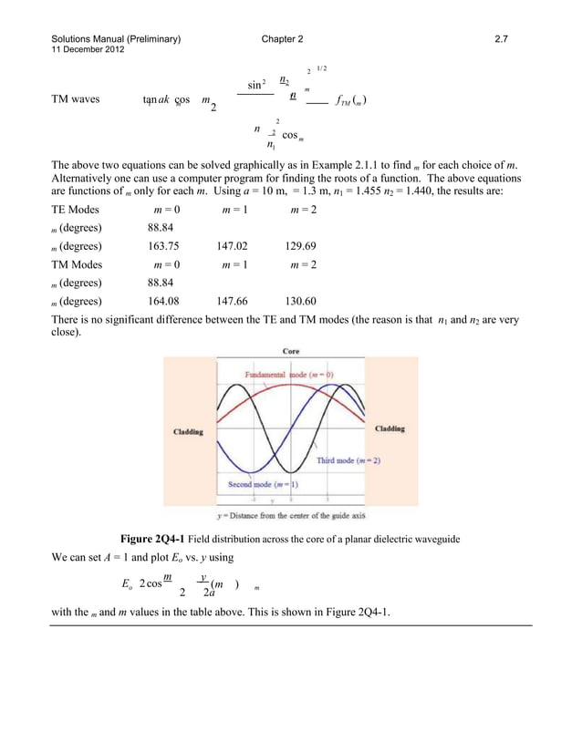 Solutions manual for optoelectronics and photonics principles and