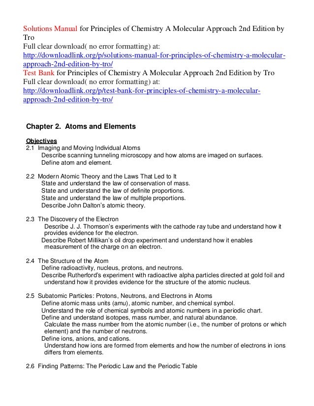 Solutions manual for principles of chemistry a molecular approach 2nd…