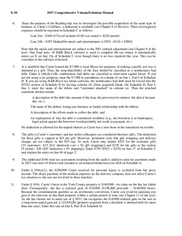 Solutions Manual For South Western Federal Taxation 2017 Prehensiv