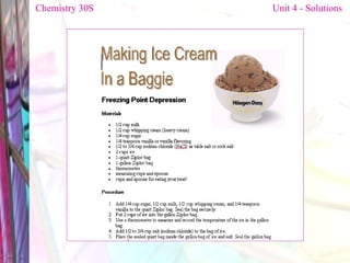 Chemistry 30S   Unit 4 - Solutions 