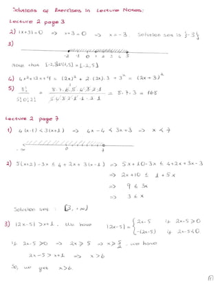 Solutions of exercises lectures 1 12
