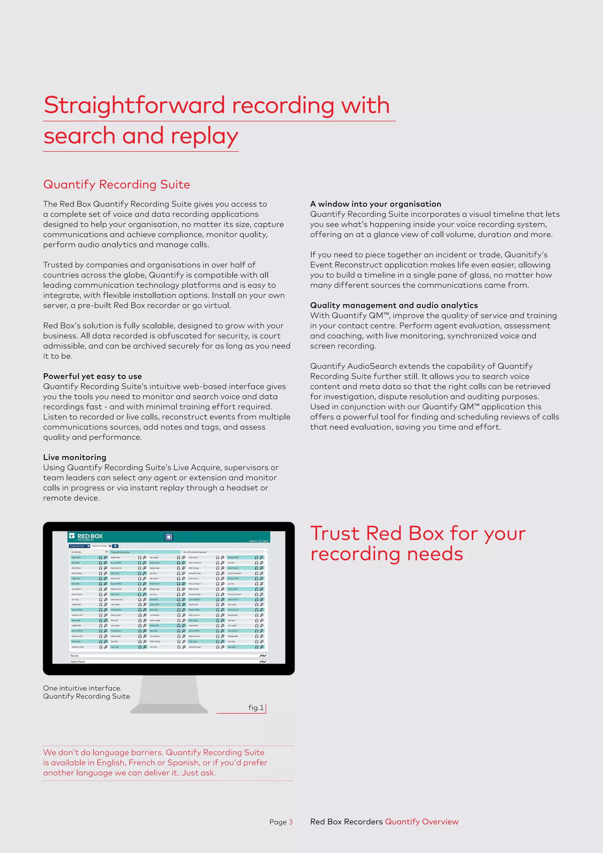 Red Box Recorders Solutions Overview | Voyager Networks | PDF