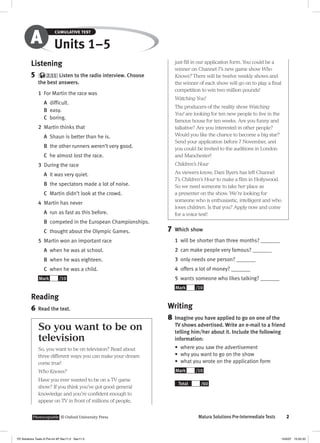 Solutions pre intermediate cumulative test a