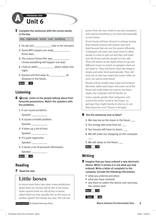 Solutions pre intermediate progress test a