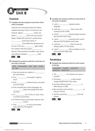 Solutions pre intermediate progress test a