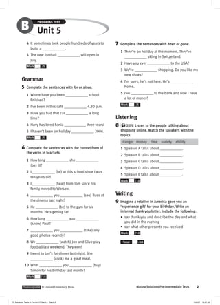 Solutions pre intermediate progress test b | PDF