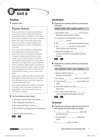 Solutions pre intermediate progress test b | PDF