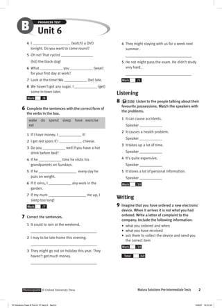 Solutions pre intermediate progress test b | PDF