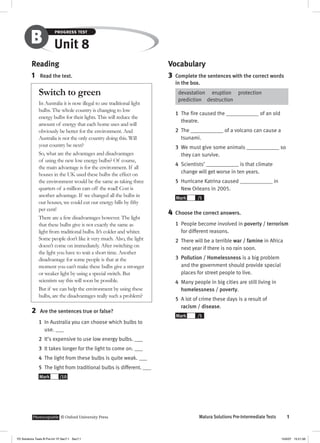 Solutions pre intermediate progress test b | PDF