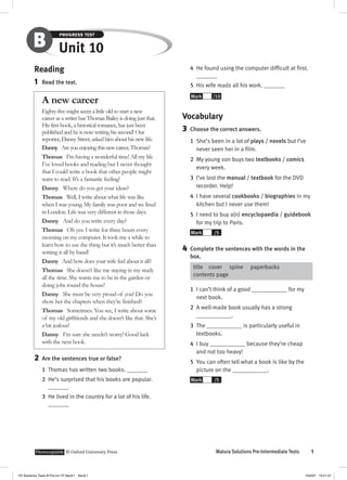 Solutions pre intermediate progress test b | PDF